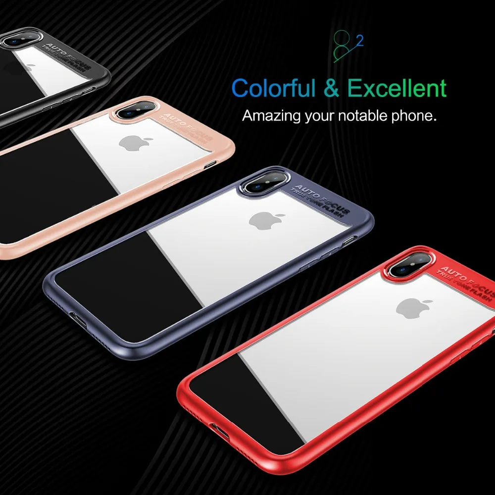 Для iPhone X Гибридный чехол, Рок Красочные блестящий красный чехол для iPhone X, crystal Clear чехол для iphonex