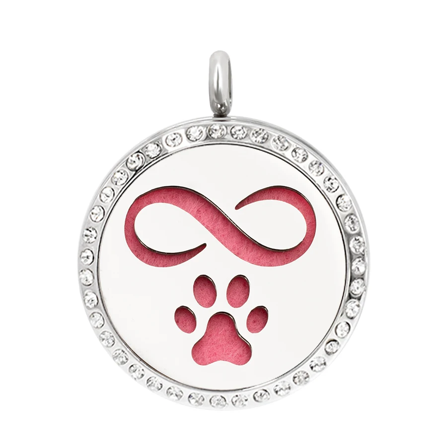 Peace dog paw crown футбол 30 мм диффузор кулон парфюм Подвеска 316 л нержавеющая сталь с 10pad
