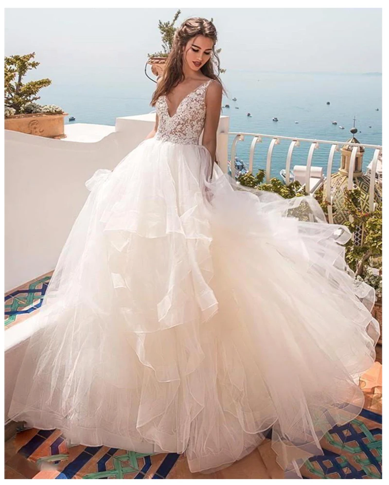 Платье для свадьбы LORIE платье с треугольным вырезом и аппликацией в виде цветов