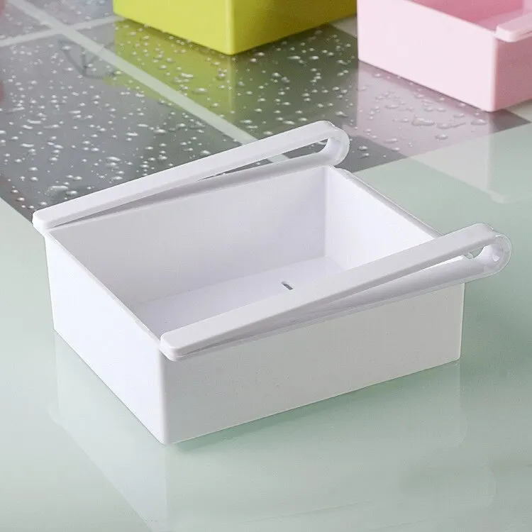 White 15.5x16.5x7cm Ящик для хранения на холодильник, стеллаж для хранения с прослойкой, кухонные аксессуары, подвесной органайзер, 16,5x15 см A - Цвет: White 15.5x16.5x7cm