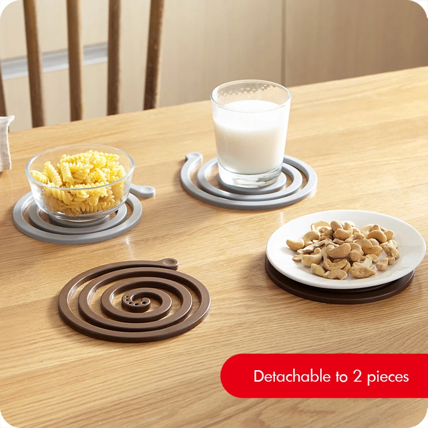 

Mosquito Repellent Coil Shape Drink Holder Pad Dinning Table Non-Slip Heat Resistant Mat Coaster Coffee Cup Mats Detachable