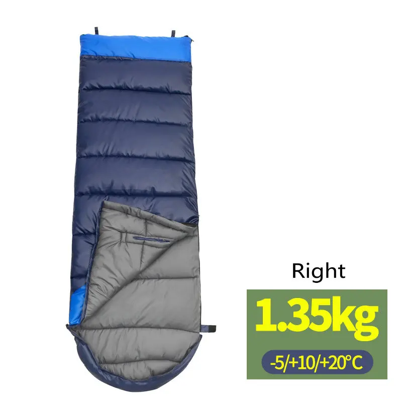 blue right 1350g Открытый Отдых толстые полые хлопка конверт Тип Сращивание Спальные мешки 3 сезон теплый восхождение Пеший Туризм хлопок спальный мешок - Цвет: blue right 1350g