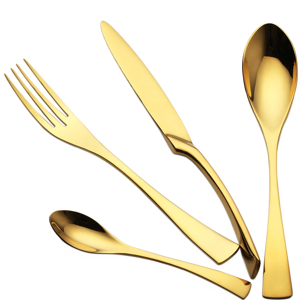 Набор столовых приборов из нержавеющей стали розовое золото 24 шт.|knife fork set|steel cutlery