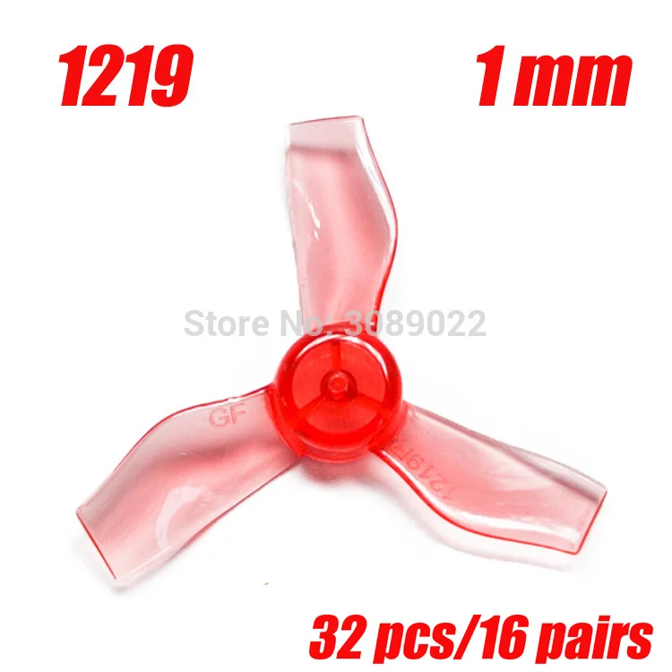 16pair Crystal Red 32 шт./16 пар GEMFAN 1219 3 лезвия PC пропеллер 31 мм 0,8 мм/1 мм CW CCW бесщеточный двигатель FPV пропеллеры для 0703-1103 FPV RC Drone - Цвет: 16pair Crystal Red