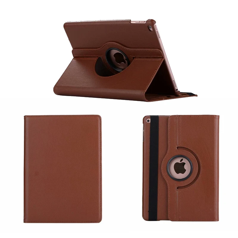 Brown-LZW Кожаный 360 Вращающийся чехол для Apple ipad 9,7 дюймов Air/Air 2 retina чехол ультра тонкий Авто сон для нового ipad крышка - Цвет: Brown-LZW