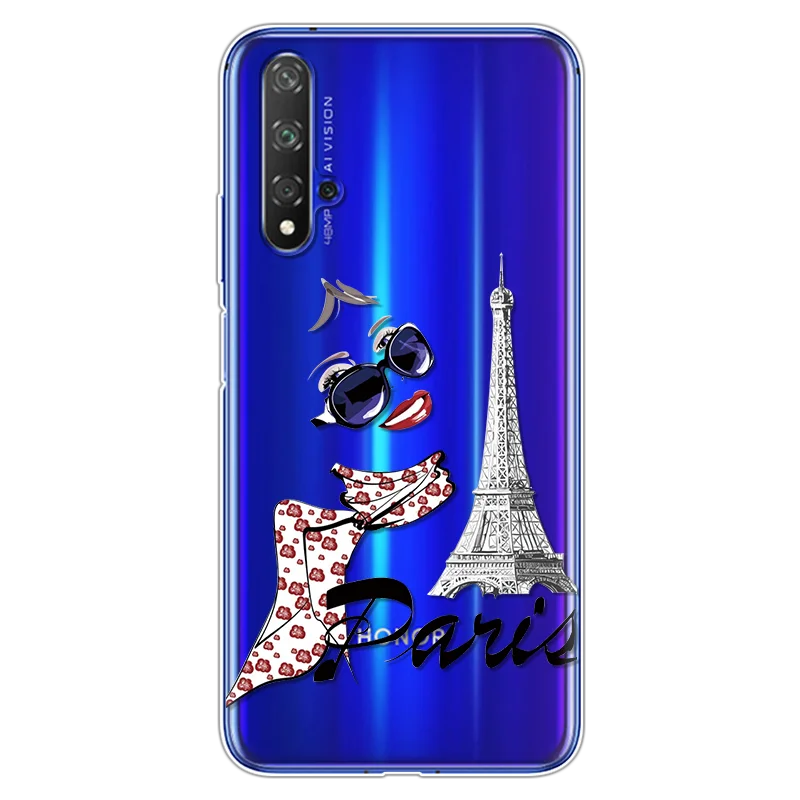 0cziyanj Модные черно-коричневые накладки для мамы и дочки, для huawei Honor 20, чехол s 6,2", мягкие чехлы из ТПУ для huawei Honor 20 Pro, чехол - Цвет: 0cziyanj