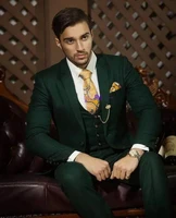 new color hot recommend dark hunter green groom tuxedos notch lapel men blazer prom suit business suit jacketpantsvestt