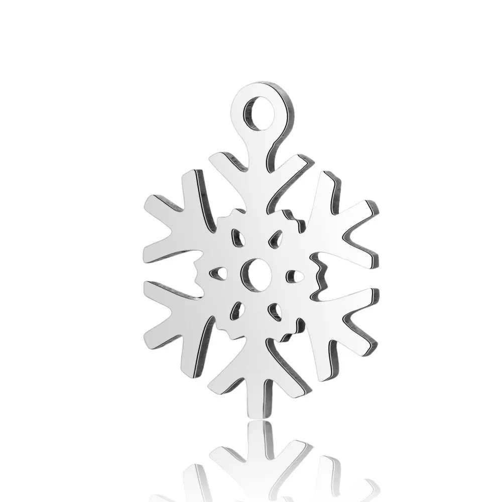 DIY Fashion Jewelry Normal Polished Floating Stainless Steel Snowflake Charm Pendants for Bracelet Necklace Making | Украшения и