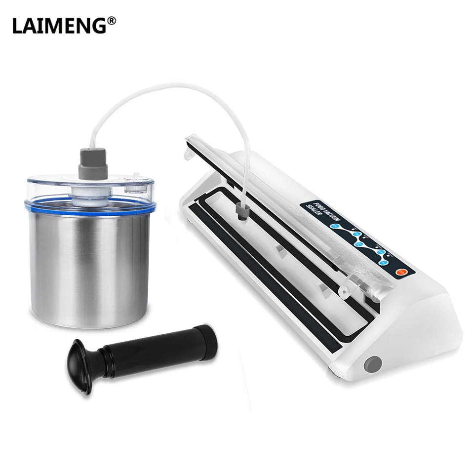 6620 plus 700ML con. LAIMENG вакуумный упаковщик и нержавеющий вакуумный контейнер для хранения пищевых продуктов Sous Vide упаковочная машина вакуумный упаковщик вакуумные пакеты S193 - Цвет: 6620 plus 700ML con.