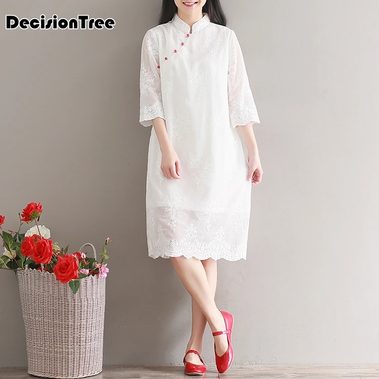 Традиционная китайская одежда с коротким рукавом cheongsam для женщин китайские свадебные qipao женские кружевные винтажные платья