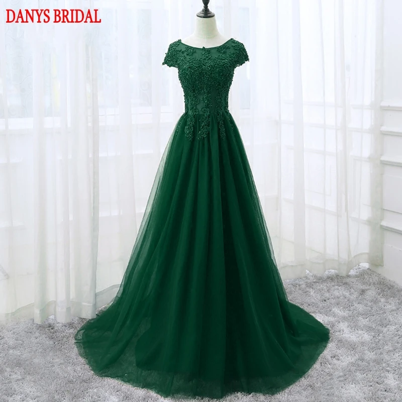 Изумрудное Зеленое Длинное кружевные вечерние платья красивые женские с