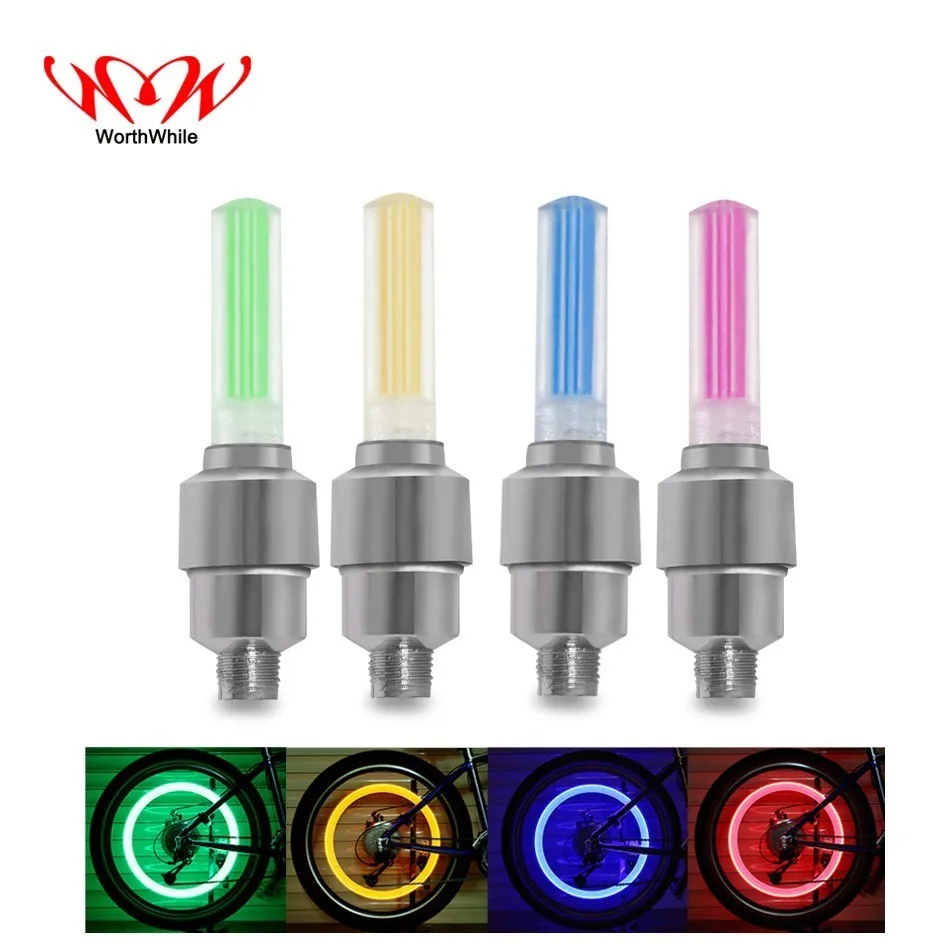 Стоящий 2 шт./лот светодиодные велосипедные шины колпачки вентиля лампы колеса