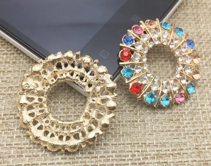 20 шт 33 мм разноцветный кристалл кольцо бусины кнопка для скрапбукинга ремесло DIY