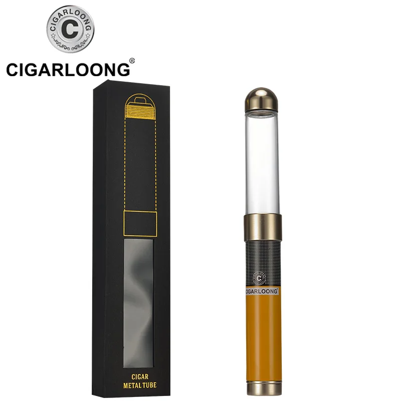 COHIBA трубки Чехол держатель 1 Сигары Портативный хьюмидор встроенный увлажнитель