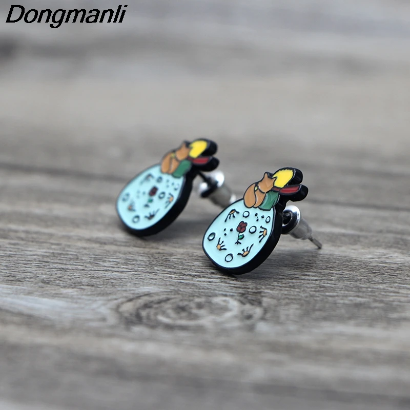 P2605 Dongmanli Симпатичные Le Petit Prince серьги гвоздики для женщин дети Эмаль ювелирные