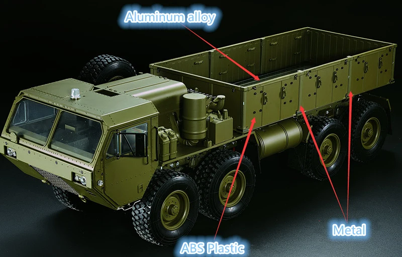 

Profesional Large Electric RC Truck Model 1:12 2.4G 8WD 74CM Remote Control RC US Military Truck Emulation Off-Road Truck Model