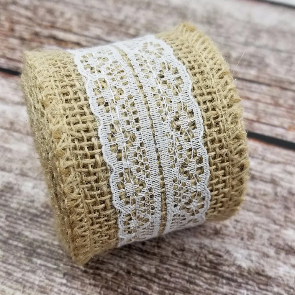 2 Meter/Pcs Ширина 5 см из натурального джута в декорированном мешковиной горшке