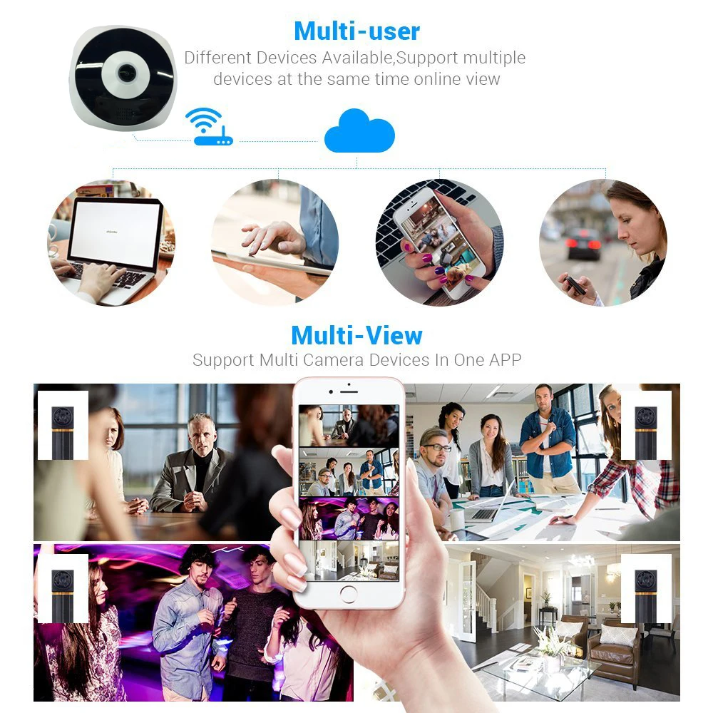Kruiqi 1080P IP камера Wi Fi двухсторонняя Интерком инфракрасная 360 градусов рыбий глаз в