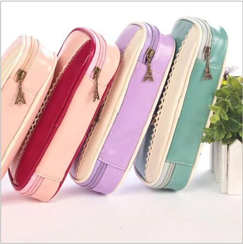 Красивый школьный пенчехол большой емкости из искусственной кожи пенал для