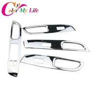 color my life car abs chrome window lifter switch decoration panel cover trim sticker for nissan sunny lhd 2011 2016 styling