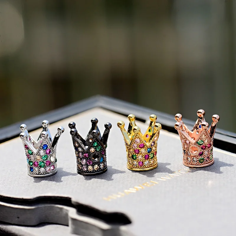 Подвески распорка красочные CZ Корона медные бусины для изготовления украшений