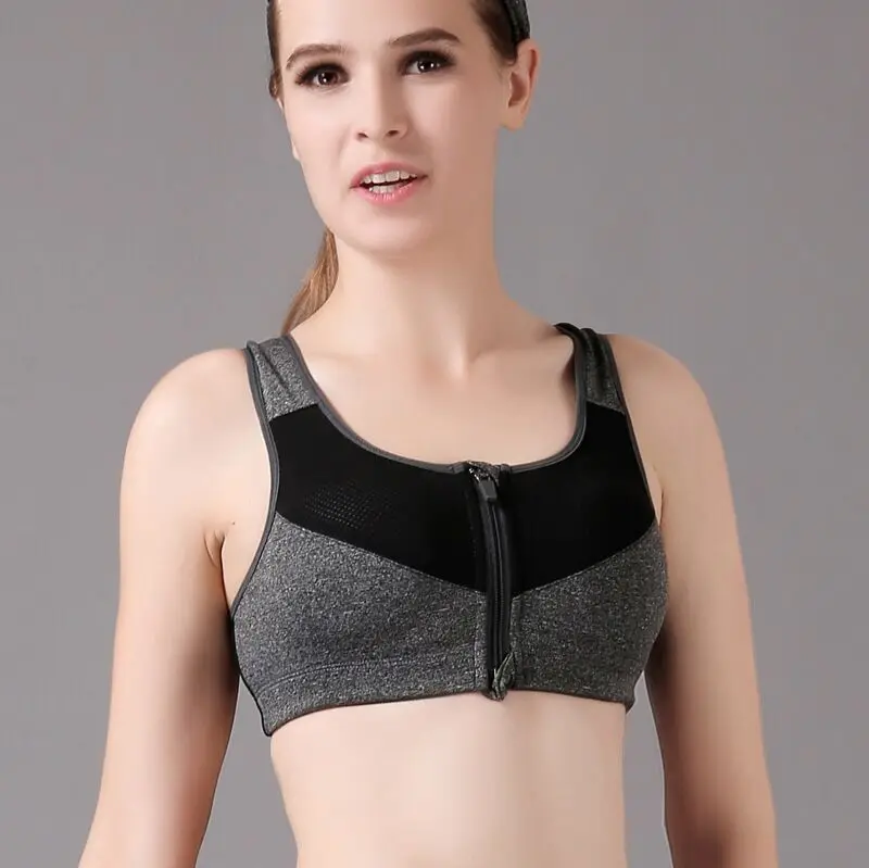 sports bra 3 Женский спортивный бюстгальтер на молнии, для бега, спортзала, йоги, фитнеса, бега, без проволоки, Вибростойкий, пуш-ап, сексуальный, женский, для фитнеса, тянущийся - Цвет: sports bra 3