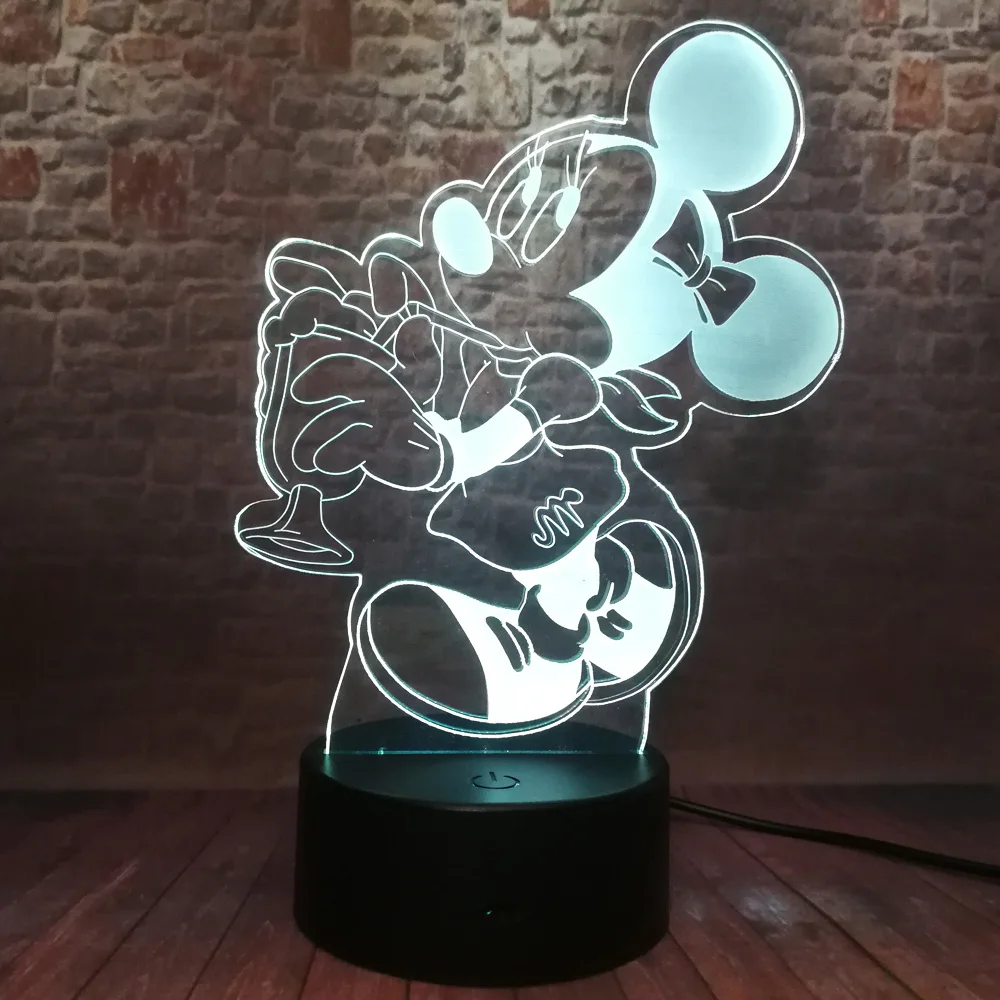Мультяшная Милая мышка с Минни для питьевой воды 7 цветов USB сенсорный хороший