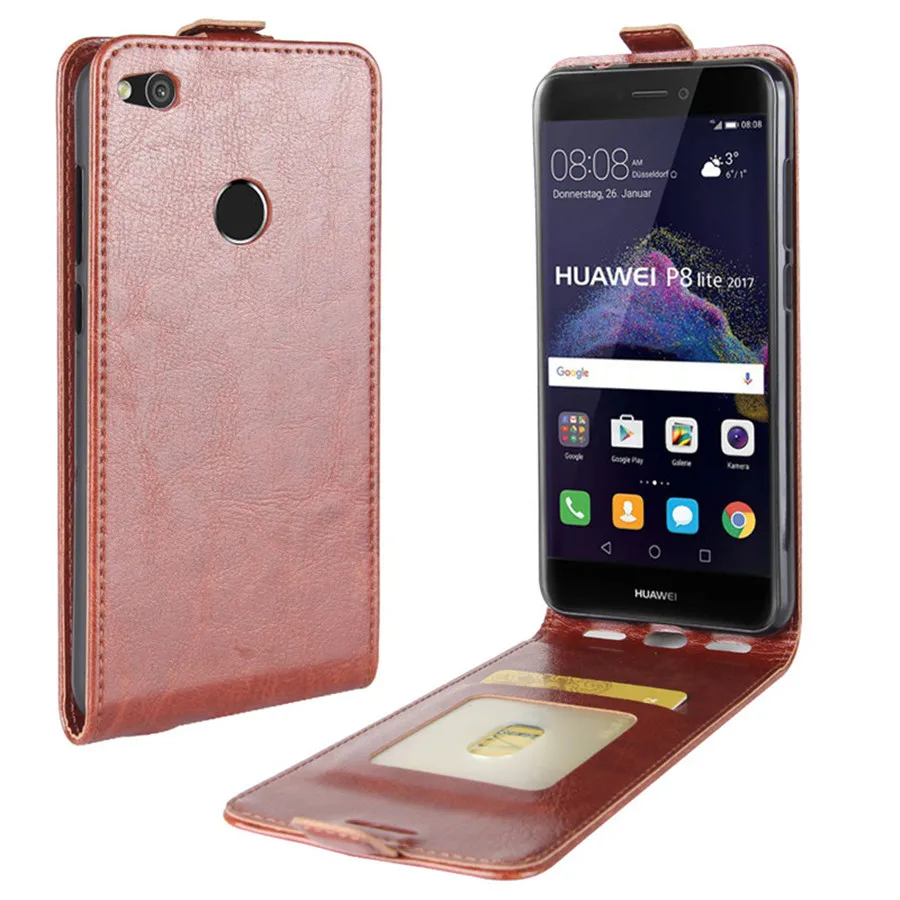 Чехол для Honor 8 Lite 5 2 дюйма кожаный + силиконовый Вертикальный чехол книжка высшего