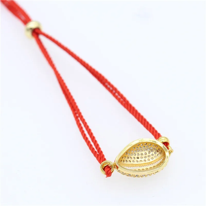 Poshfeel Crystal Sea Shell Charm Bracelet for Women Red String Bracelets &amp Bangles CZ Summer Style Jewelry Gift MBR190031 | Украшения и