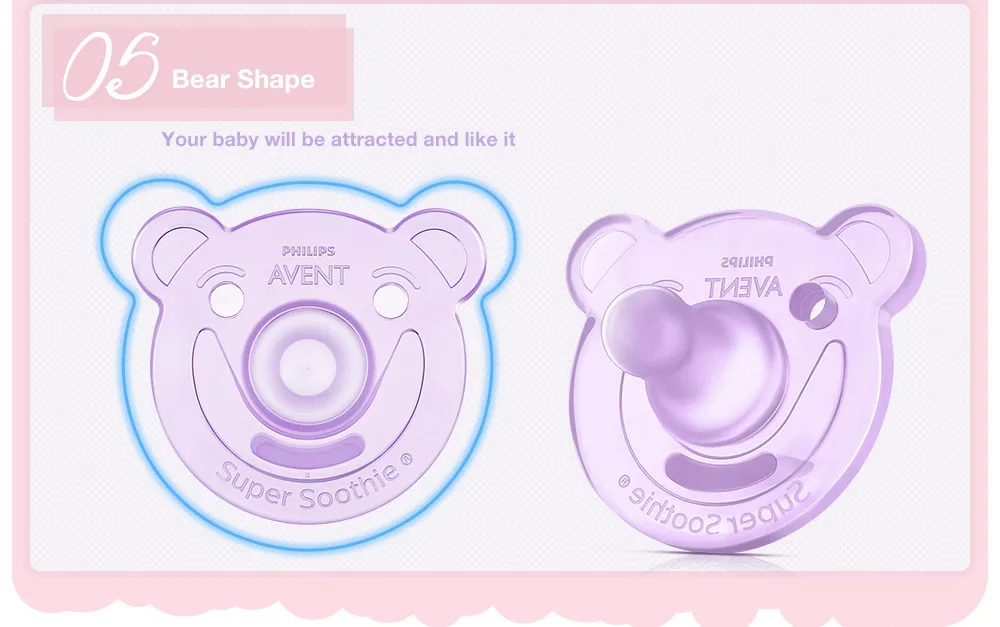 Philips Avent 2 шт.(выше 3 м) Силиконовая пустышка для сосков, пустышка для малышей, Ортодонтические соски для прорезывания зубов, Детские Мультяшные соски, уход