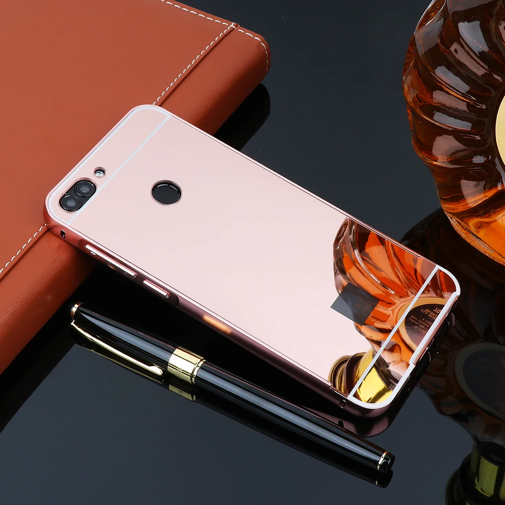 Luxury Aluminum Case Mirror Cover For Huawei P Smart Enjoy 7s Hybrid Back |