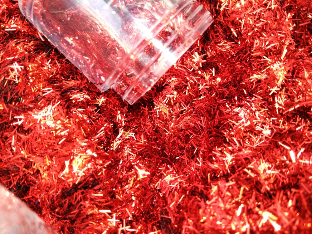 

B3081 1Box 0.2*3mm Size Metallic Dark red Bar Glitter Tinsel Bar Strip shape glitter for nail art and other deco (10ml Jar )
