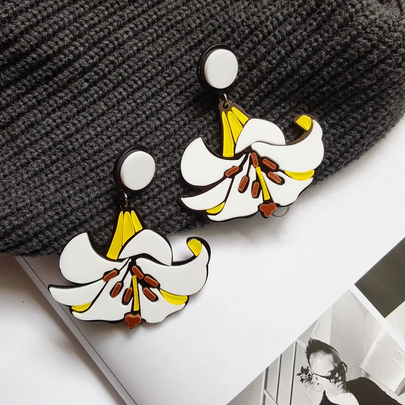 Doreen Box цветок орхидеи новые модные женские серьги белые желтые трендовые для