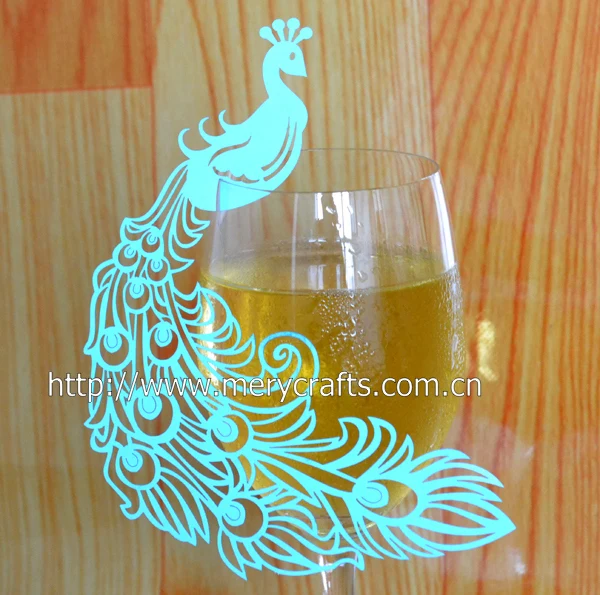 Открытки с именем павлина купите бумажное украшение для бокалов вина