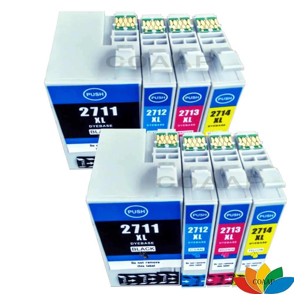 

8PCS For 27XL T2711- T2714 Compatible Ink Cartridge For Epson WorkForce 7110 7610 7620 3620 3640 Printer