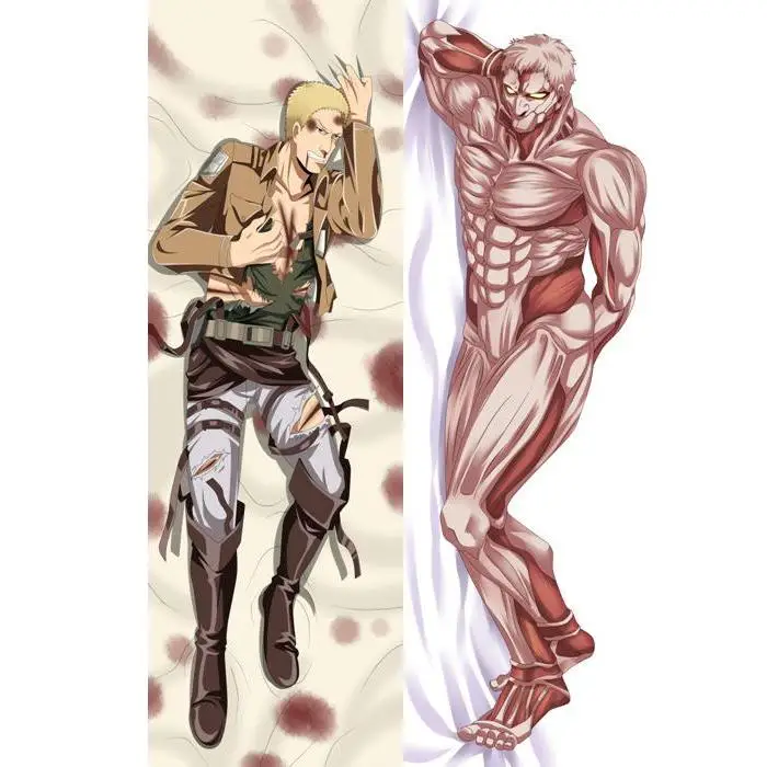 Японская крутая наволочка с аниме Throw Otaku Dakimakura Attack On Titan Reiner Braun чехол для подушки
