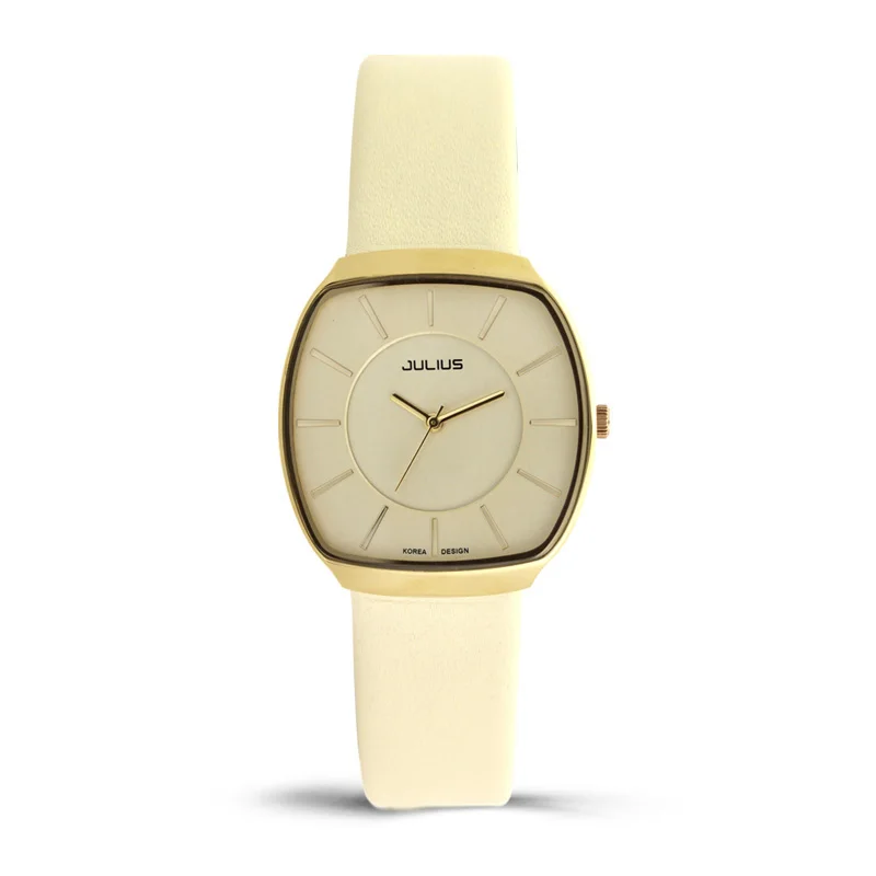 Бренд женщин Юлий Часы аналоговый Дисплей кварцевые наручные часы класса люкс