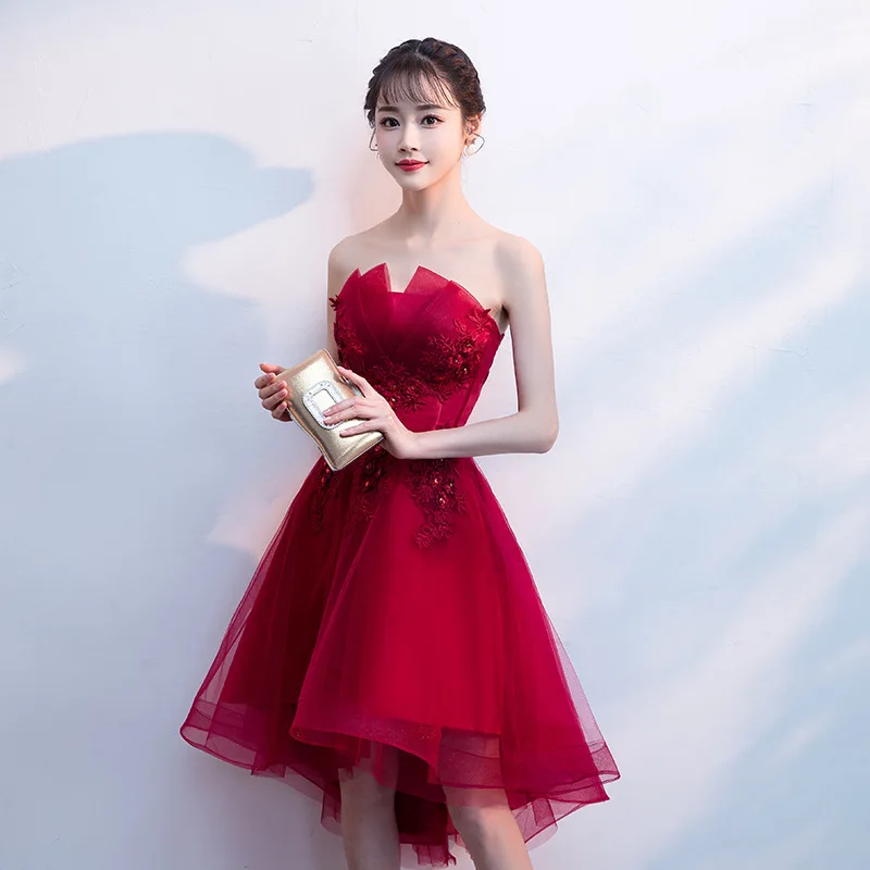 Сексуальное Красное платье подружки невесты для выпускного вечера 2019