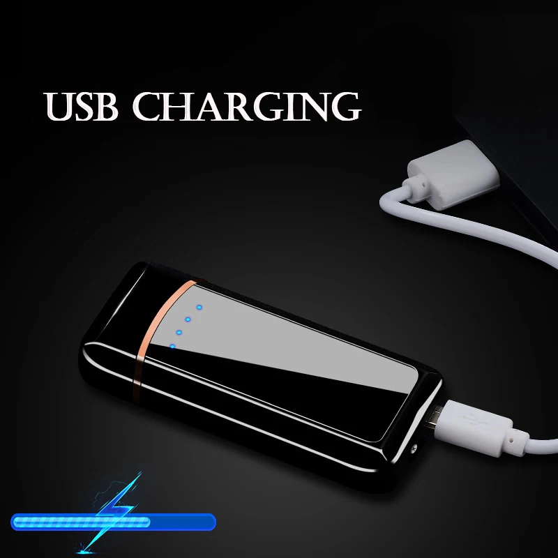 Tiger полноэкранный электронный режим USB ветрозащитная двойная дуговая Зажигалка