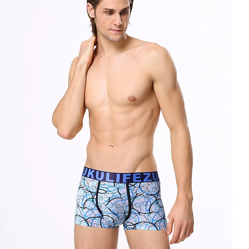 Fashion Brand Men's Ice Silk Underwear Explosion Models Sexy 3D Four Corner Shorts Head | Мужская одежда