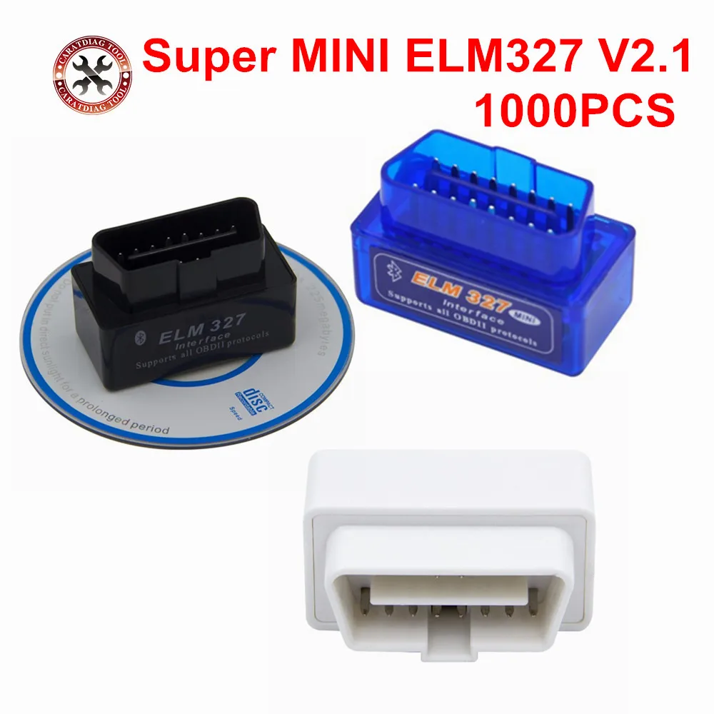 1000 шт./лот Super Mini ELM 327 Bluetooth V2.1 OBD2 сканер ELM327 OBD 2 Автомобильный диагностический