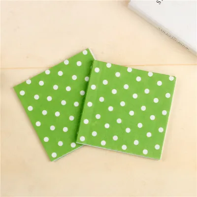 green 19 шт./упак. розовый синий и красный цвета в горошек тема бумажные салфетки для пикника на открытом воздухе на свадьбу, день рождения, вечерние Baby shower украшения держатель для бумажных полотенец - Цвет: green