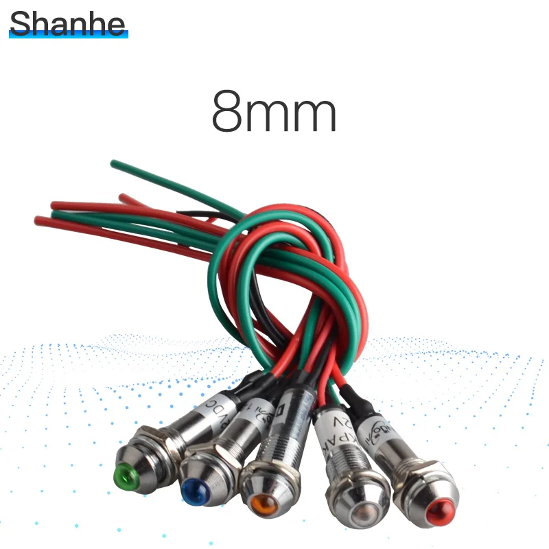 1 шт. светодиодный индикатор 8 мм 5 в пост. Тока 24 220 В перем. Тока|light pilot|light pilot lightlight