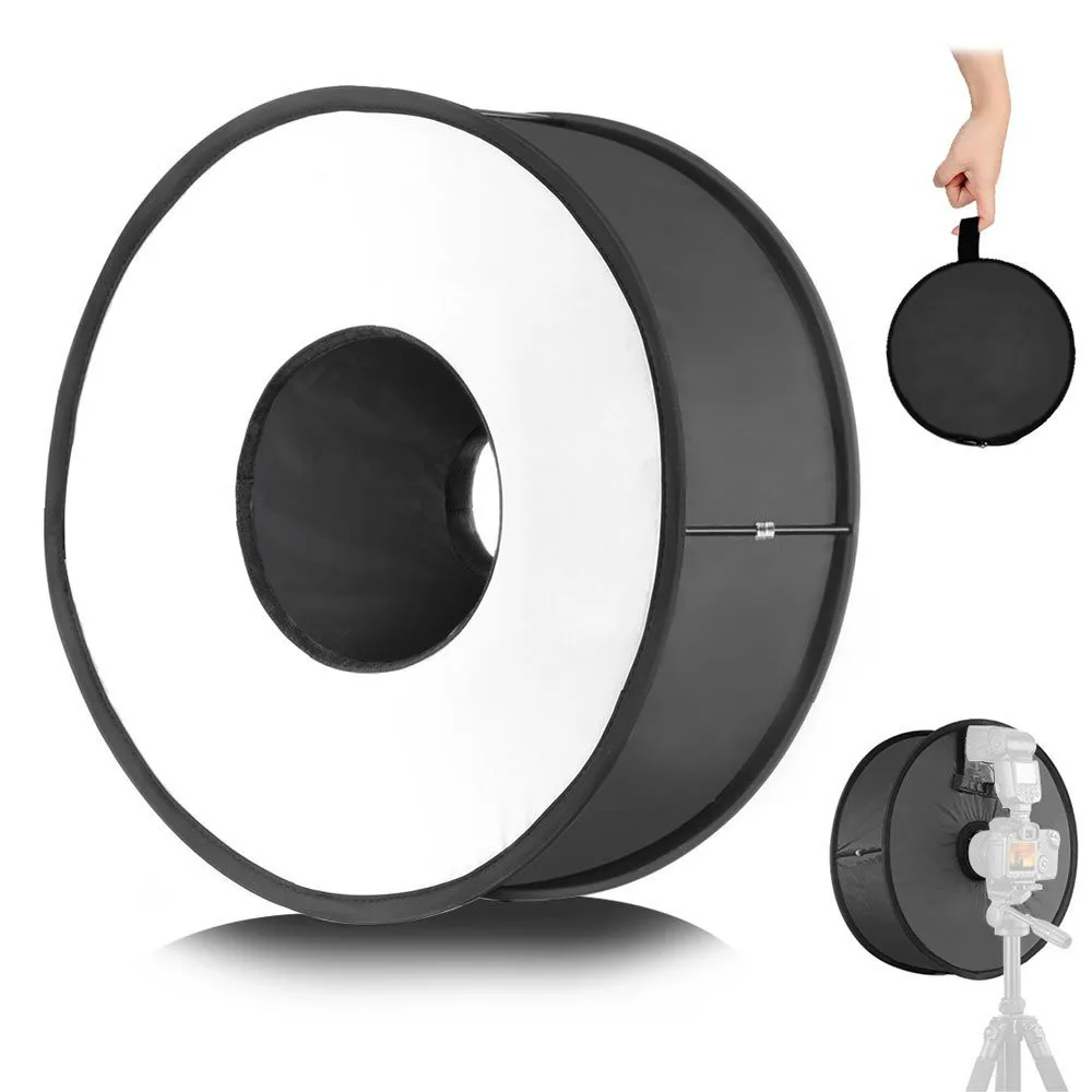 Wrumava круглый софтбокс 18 ''/45 см складной магнитный макро кольцо рассеиватель для вспышки Microspur портретной