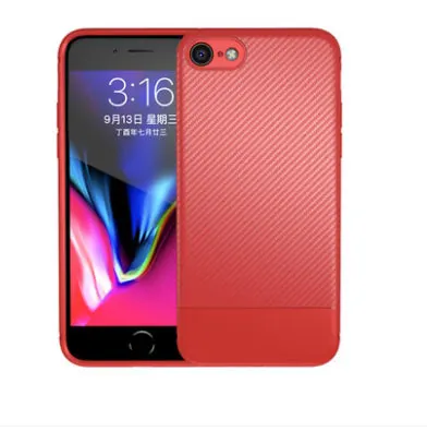 Красный Чехол из углеродного волокна для iphone XS MAX XR iphone 7 5S 5 se 8plus Мягкий чехол для iphone 8 7 plus 6s 6 s plus X 10 11 pro чехол s - Цвет: Красный