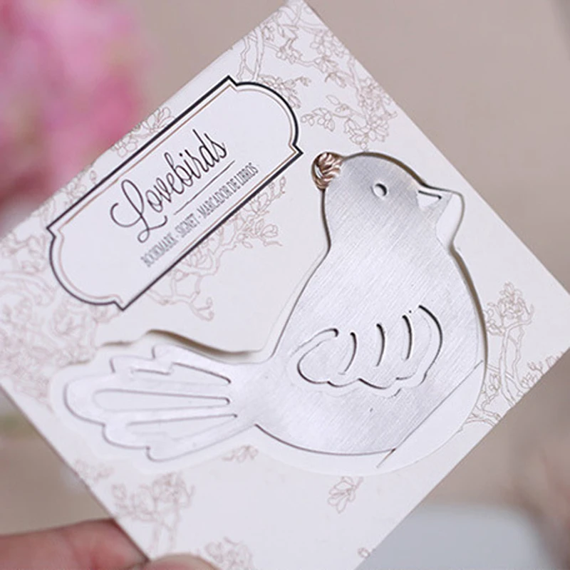 

(25 pieces/lot) Wedding Decoration Gifts Love Bird Bookmark Marriage Engagement Anniversary Party Favors And Souvenirs BK024