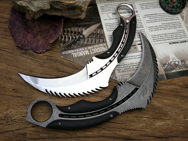 LCM66 karambit зеркальный светильник, нож-коготь скорпиона, нож для кемпинга, выживания в джунглях, битвы, охотничьи ножи с фиксированным лезвием, ножи для самозащиты