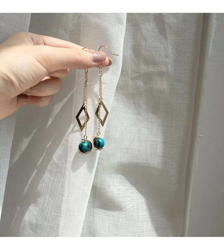 Новинка 2017 ручная работа зеленые бусы длинная цепочка винтажные металлические