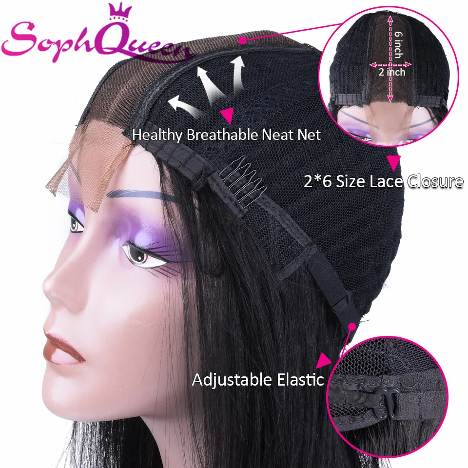 Soph queen прямые 2*6 кружевной части парик их натуральных волос парики для черных женщин перуанские прямые волосы человеческие волосы парики кружева часть парик