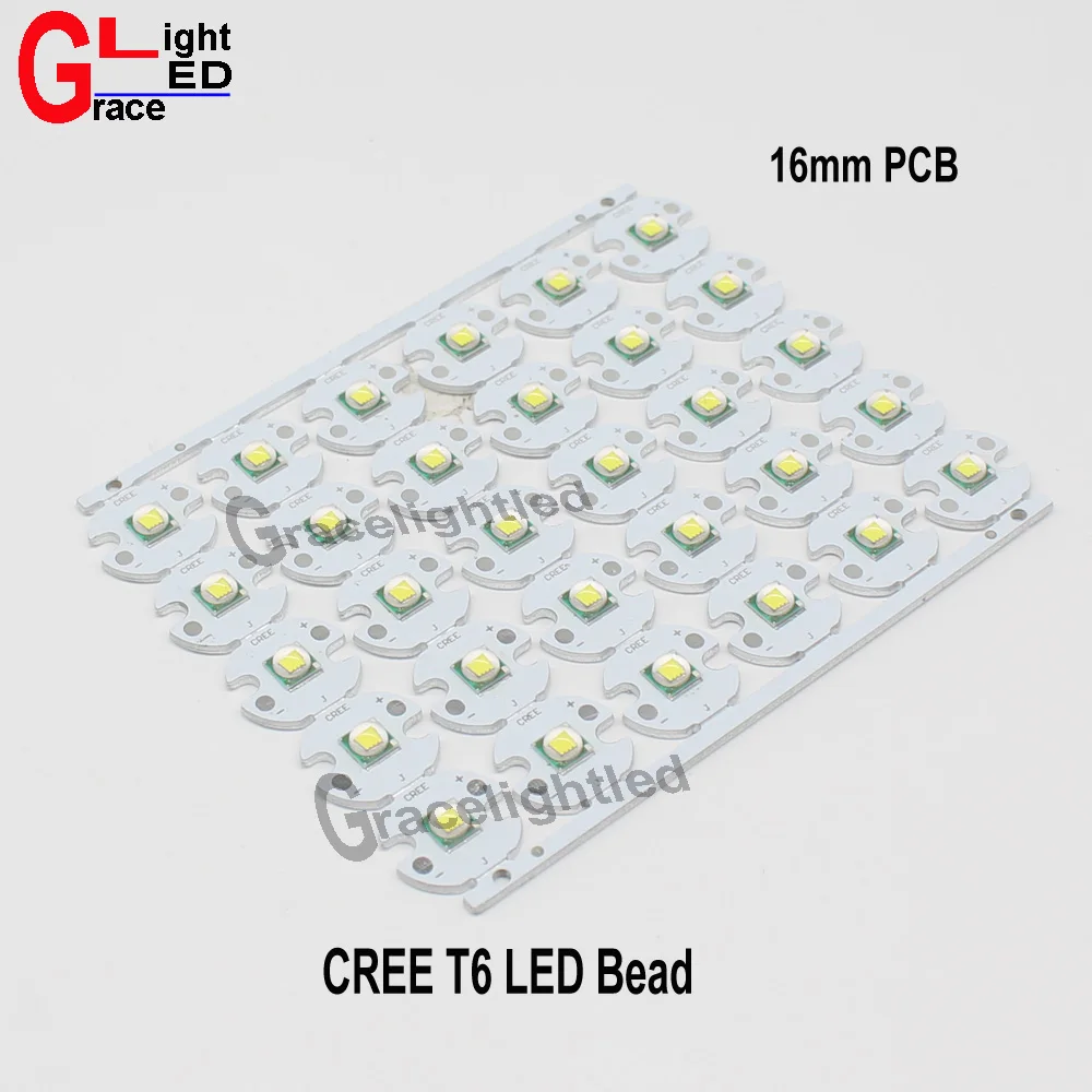 10 шт. CREE XML XM L T6 U2 LED Вт белый 6000 7000 к высокомощный светодиодный излучатель с 12 мм 14 16
